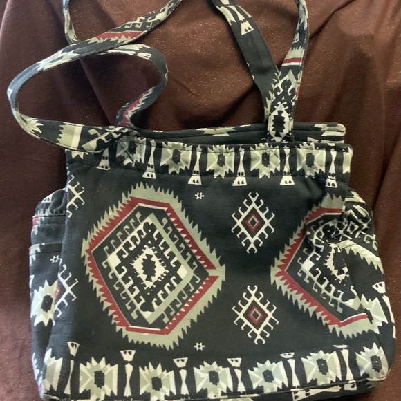 All Fabric Compartment Bohemian Tote - Picture 2 of 9